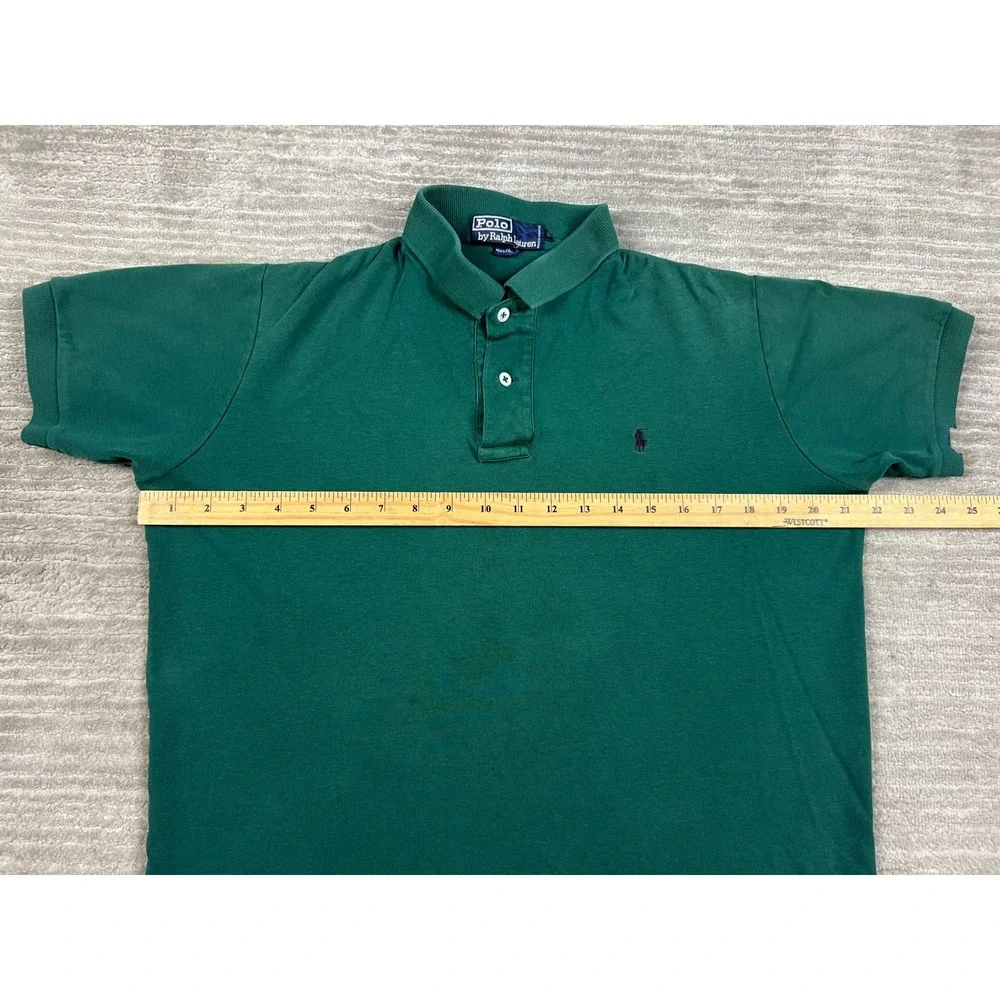 Polo Ralph Lauren Shirt Mens L Green Polo Short Sleeve Cotton Vintage Pony Logo